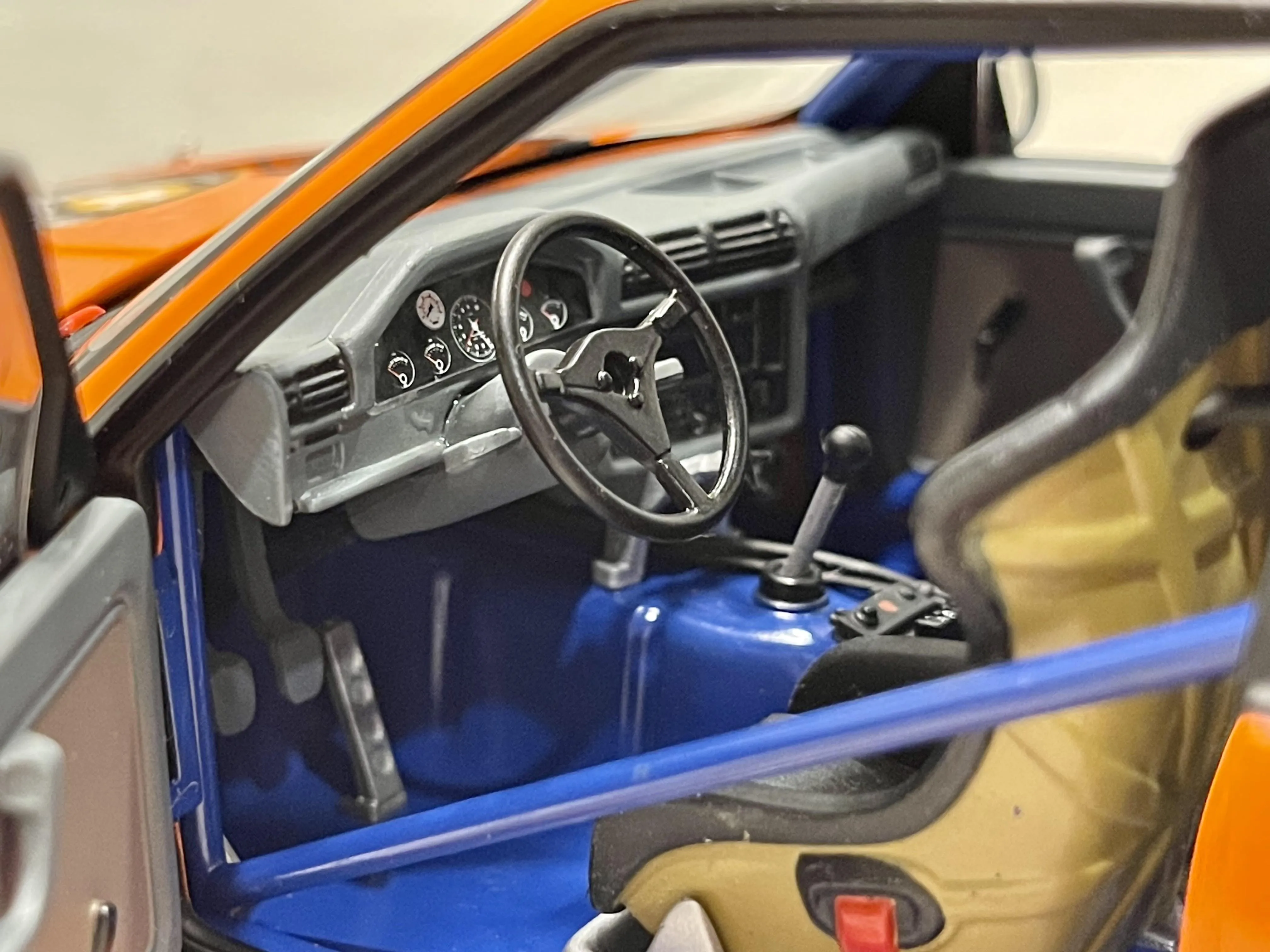 49399 orange diecast car close up